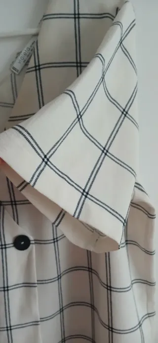 Blusa Cuadros blanca y azul Talla L