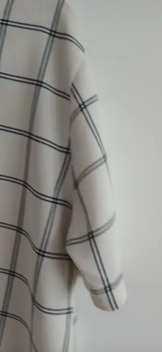 Blusa Cuadros blanca y azul Talla L