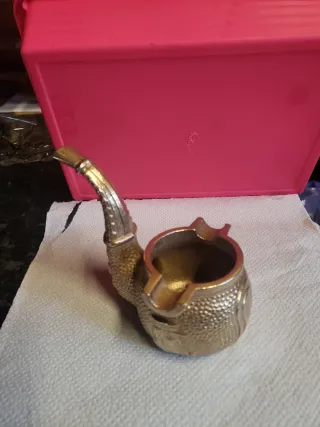 Cenicero Pipa Bronce Figurita