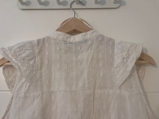 Camisa Zara blanca bordados Talla S