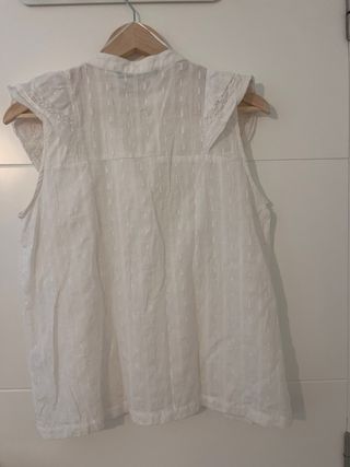 Camisa Zara blanca bordados Talla S