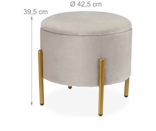 Taburete terciopelo con almacenaje