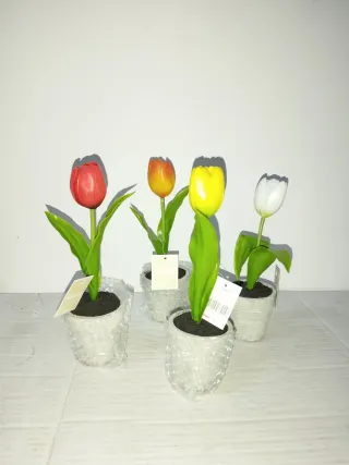 4 Piantine Tulipano Real touch decorative.