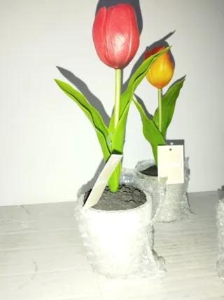4 Piantine Tulipano Real touch decorative.