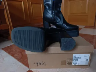 Botín negro tacón plataforma nuevo.