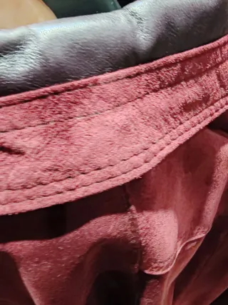 Abrigo piel ovino mujer color berenjena