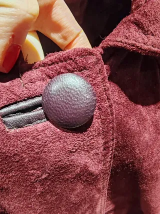 Abrigo piel ovino mujer color berenjena