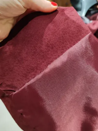 Abrigo piel ovino mujer color berenjena