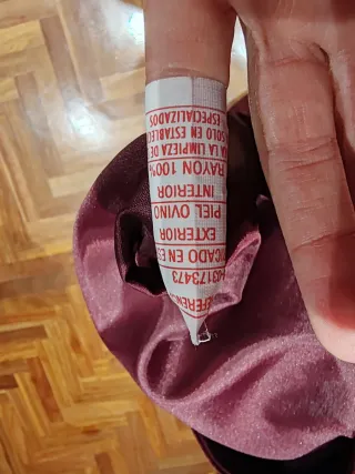 Abrigo piel ovino mujer color berenjena