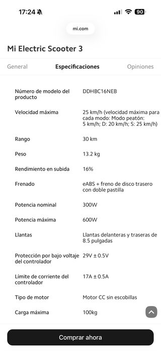 Patinete Eléctrico Xiaomi Mi Scooter 3