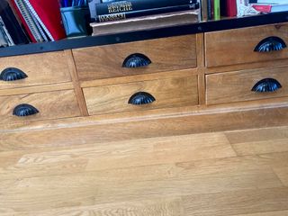 Estantería metal y madera con cajones