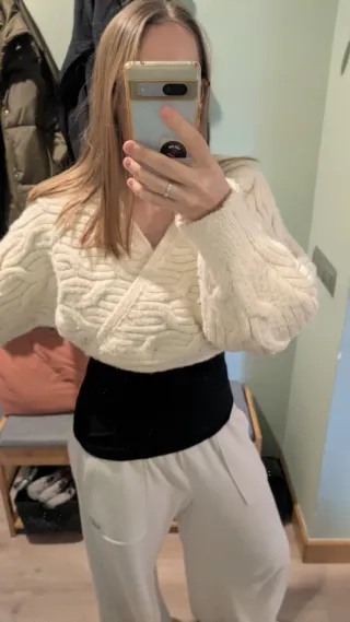 Jersey Zara trenzado beige