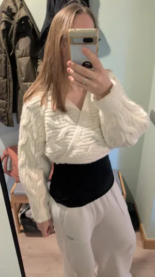 Jersey Zara trenzado beige