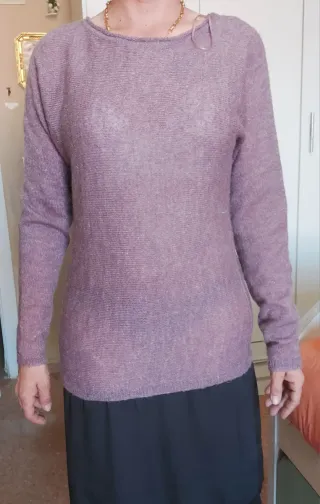 Vestido lencero morado y negro