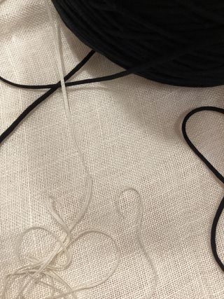 Lotto filato fettuccia bianco e nero