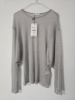 Top Zara metalizado T. M - Nuevo con etiqueta