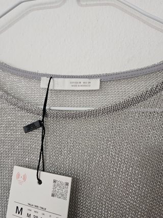 Top Zara metalizado T. M - Nuevo con etiqueta
