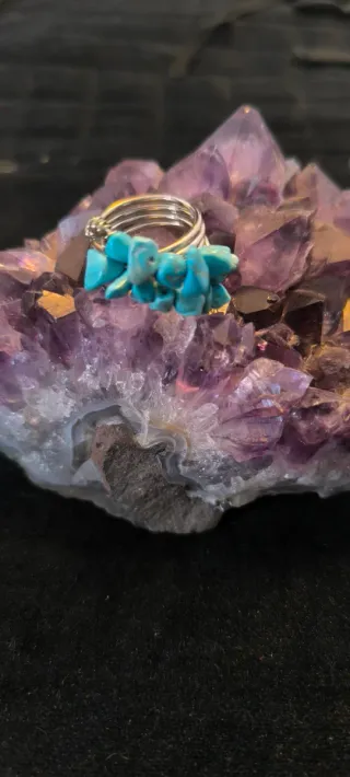 Anillo Ajustable Artesanal Turquesa