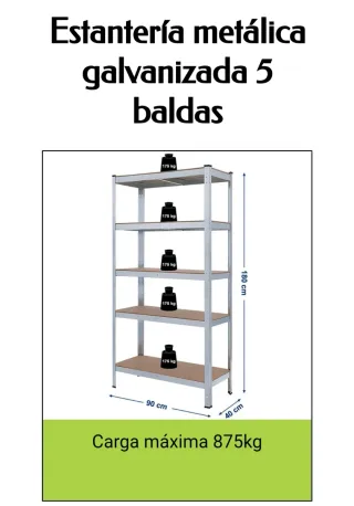 Scaffalature metalliche con 5 ripiani da 180 cm nuove con spedizione