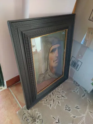 Retrato guerrero medieval s.XIX escuela Sevillana