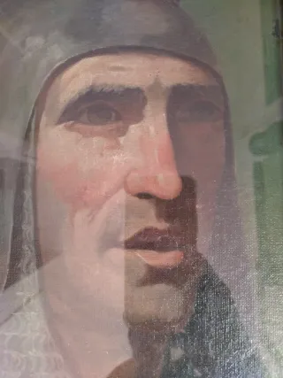 Retrato guerrero medieval s.XIX escuela Sevillana