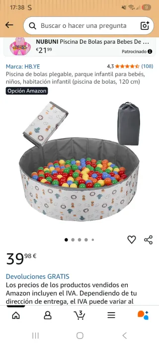 Parque de bolas plegable