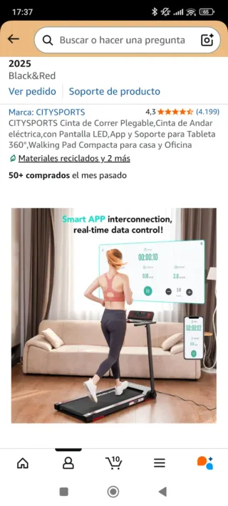 Cinta de andar plegable