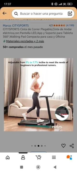 Cinta de andar plegable