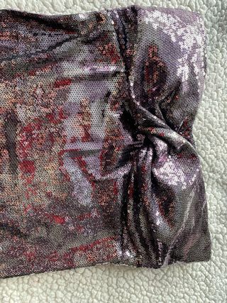 Top lentejuelas NAFNAF Talla 36 Morado/Plateado