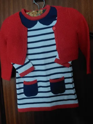 Vestido y bolero niña rayas