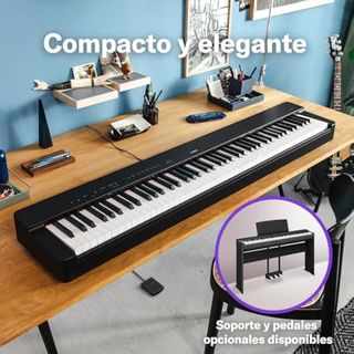 Piano digitale Yamaha P-225 RICAVATO con segni minimi, leggero e portatile, con tastiera Graded Hammer Compact, 88 tasti e 24 voci di strumenti, nero