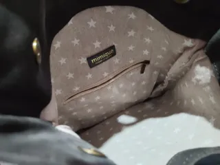 Mochila de piel Mimique Arra Burdeos y Gris,