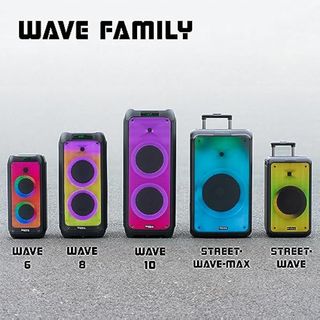 Ibiza - Street-Wave-MAX - REACONDICIONADO marcas minimas, Altavoz portátil de 600W/12 a Pilas con Bluetooth, USB y microSD - Efecto LED Wave y conexión inalámbrica TWS - Negro