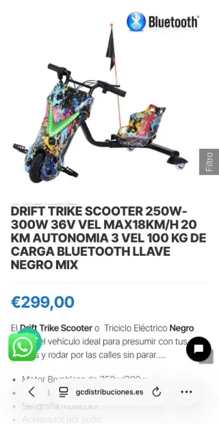 Triciclo Eléctrico / Drift Trike Scooter