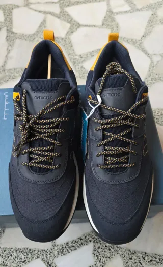 Geox Amphibiox Tenis Negro y Amarillo Waterproof