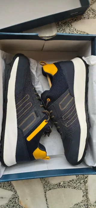 Geox Amphibiox Tenis Negro y Amarillo Waterproof