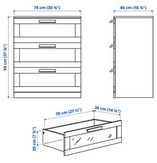 Cómoda 3 cajones Ikea Brimnes blanca