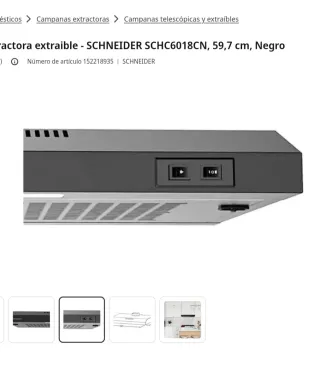 Campana extractora Schneider 60cm