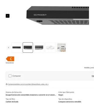 Campana extractora Schneider 60cm