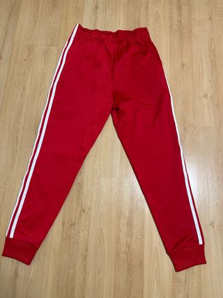 Pantalones Adidas Rojos con Rayas Blancas