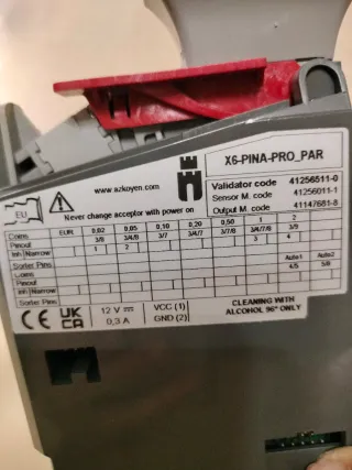 Selector de monedas AZKOYEN nuevo CTO X6_PINA-PRO_