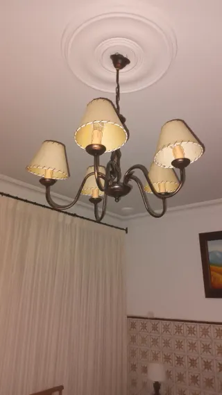 Lámpara de techo forja 5 brazos