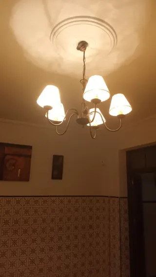 Lámpara de techo forja 5 brazos