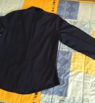 Camisa azul manga larga mujer