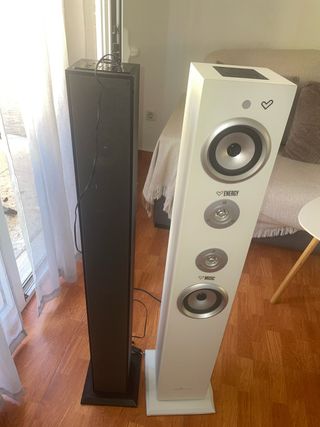 2 Altavoces Torre Bluetooth Negro y Blanco