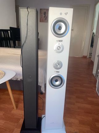 2 Altavoces Torre Bluetooth Negro y Blanco