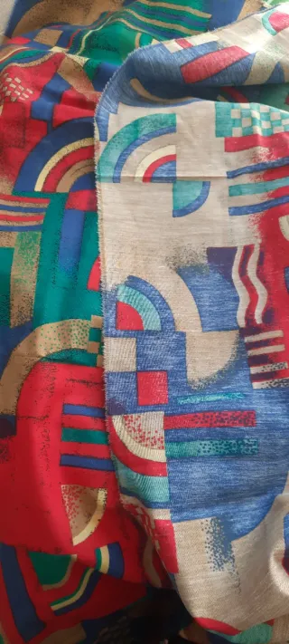 3 retales GRANDES 6.5 x2.80 tela estampada