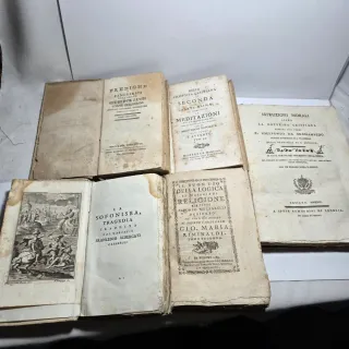 Lotto di 5 libri antichi da esposizione