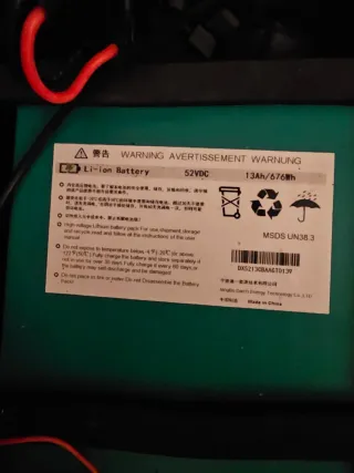 Smartgyro raptor con Batería Li-ion 52V 13Ah