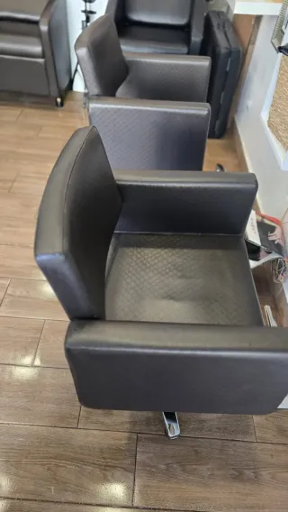 Sillón Hidráulico Marron Piel Sintética.